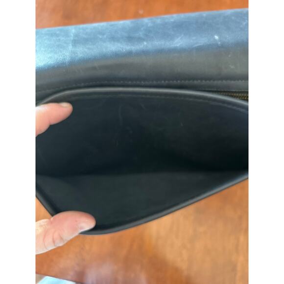 Vintage Coach 9585 Saddle Pouch Black Leather Crossbody NYC Made 1970s Brass - Picture 4 of 15